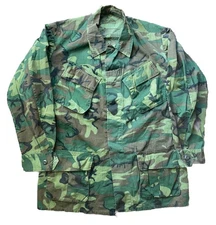 Vtg 60s Vietnam Army OG 107 Slant Pocket Jungle Jacket Ripstop Poplin 1968 ERDL