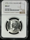 1976-S  50C Kennedy Silver Half Dollar NGC MS67  8700280-022