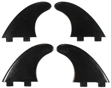 Surfboards.com Two Tab Quad Fin Set - Black - New
