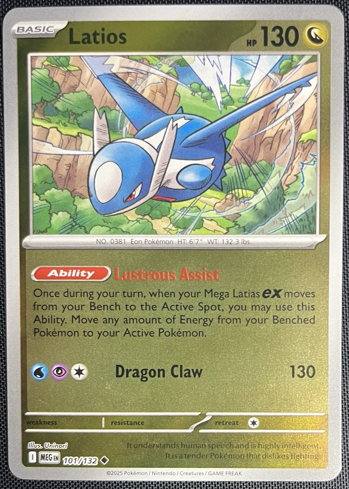 Latios 101/132 Rev Holo Pokemon English Mega Evolution Base Set MEGen 2025