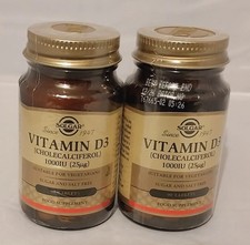2 X Solgar Vitamin D3 (Cholecalciferol) 1000 IU (25 µg) -180 Tablets- BB 12/26