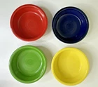 Fiesta Ware Bowls Red Green Blue Yellow set 4 USA HLC 7" VTG Fiestaware