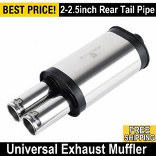 Black Remus Style Universal Exhaust Muffler Tips 2-2.5inch Rear Tail Pipe