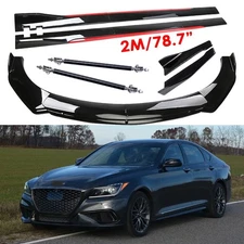 For Genesis G70 G80 G90 Front Bumper Lip Spoiler Splitter Glossy Black Body Kit
