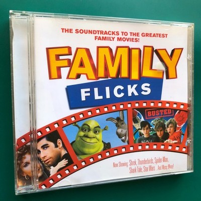 FAMILY FLICKS Greatest Movie Soundtrack CD Spider-Man Shark Tale Shrek Star Wars