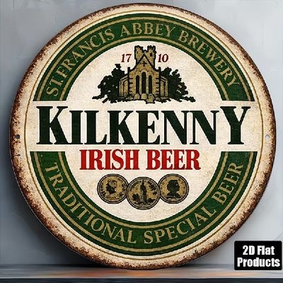 Blechschild rund Kilkenny Irish Beer Bier Vintage Retro Metallschild TEL5379