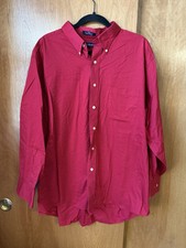 Men’s Chaps Button Down Red Dress Shirt Size 18-18 1/2 32/33 Xxlarge