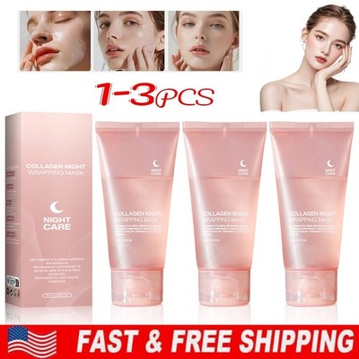 1-3PCS Collagen Darkness Wrapping Mask Overnight Wrapping Peel Off Facial Mask