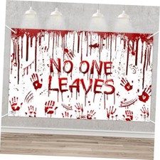 Bloody Happy Halloween Backdrop Banner No One Leaves Photography Background