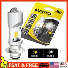 AUXITO LED Driving Headlight AC/DC T19 Motorcycles ATV Cool White+Yellow Dual B
