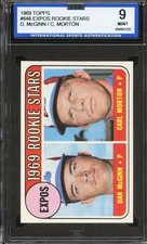 1969 TOPPS #646 DAN MCGINN/CARL MORTON ISA 9 (RC) EXPOS EXPOS ROOKIES *ADT6457