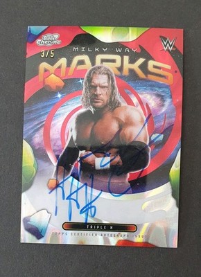 2026 Topps Chrome Cosmic WWE TRIPLE H AUTO #3/5 RED FLARE REFRACTOR MILKY WAY