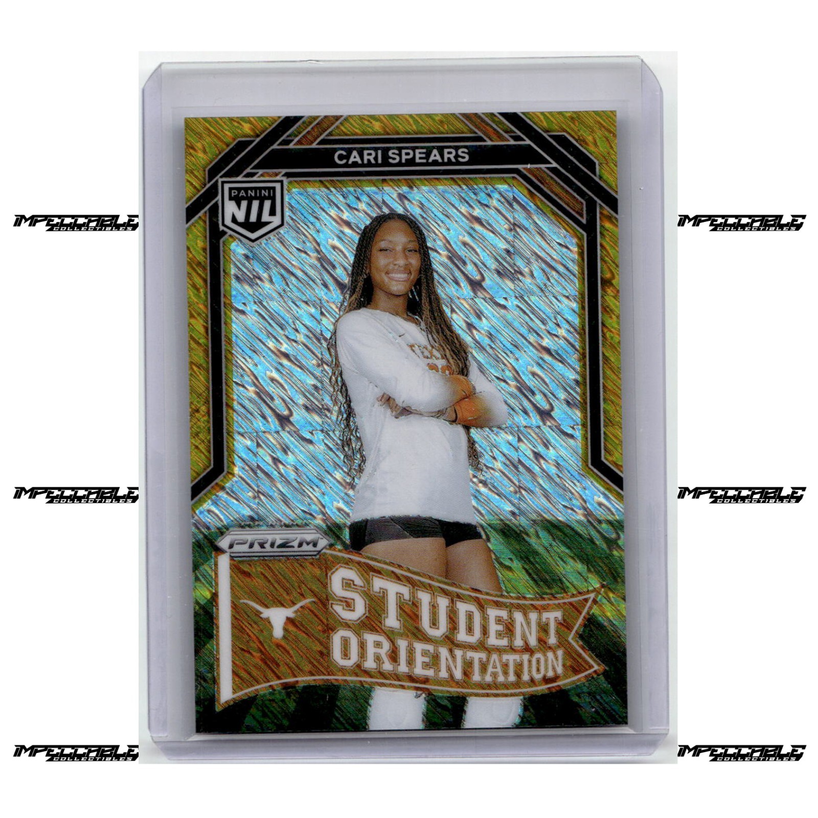 2025 Panini Texas NIL - Gold Shimmer Prizm #SO-6 Cari Spears Rookie 1/10
