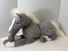 Toys "R" Us Animal Alley Gray  White Horse Plush Toy - Vintage 2000 - 20  