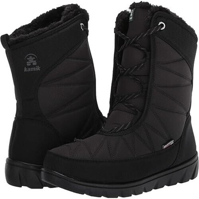Kamik Women's Hannah Mid Snow Boot - Waterproof, Rated To -30°C, Vegan-Friendly With Faux Fur (Light Grey, Size 7)