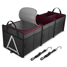 Sturdy Car Trunk Organizer with Premium Insulation Cooler Bag, 3 Large Red