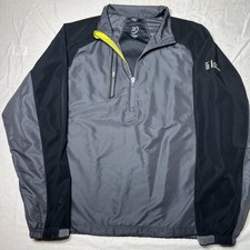 Zero Restriction Jacket Mens L Black Tour Series Windbreak Rain 1/4 Zip Pullover