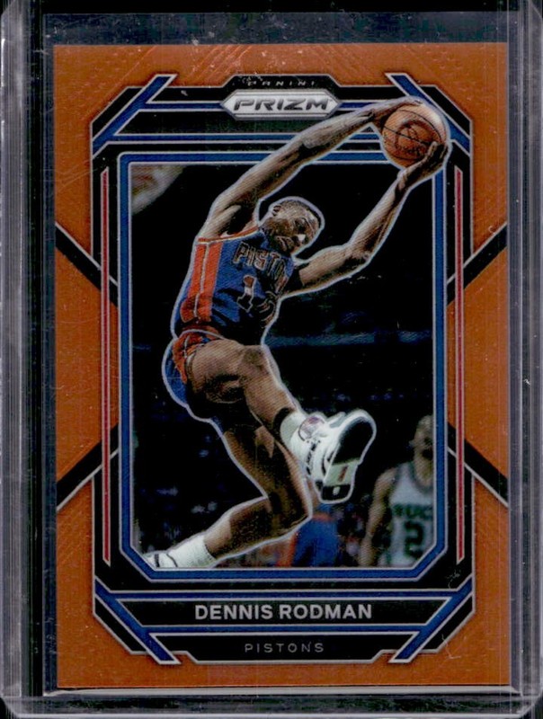2022-23 Panini Prizm Dennis Rodman Prizm Orange #/49 Pistons