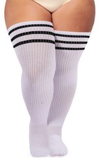 Plus Size Thigh High Socks, Thick Thighs, Cotton Knit, Extra Long Leg Warmer