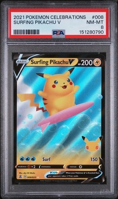 Surfing Pikachu V 008/025 Celebrations Holo for sale online | eBay
