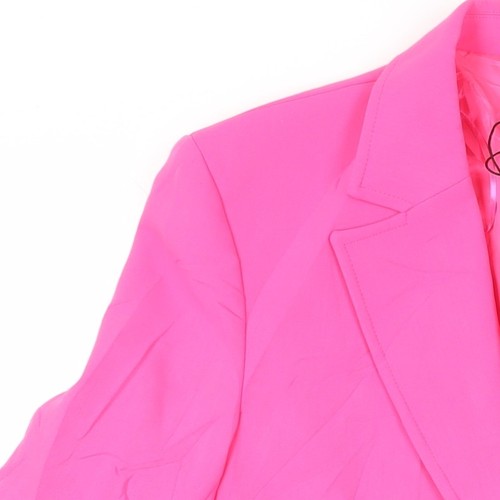 Blazer rosa para mujer Zara, talla 8, solapa de muesca, dos botones - Imagen 7 de 12