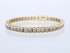 Great Price Tennis Bracelet 7.00 ct. Brilliant 585 Yellow Gold 14K Deta Jewelry