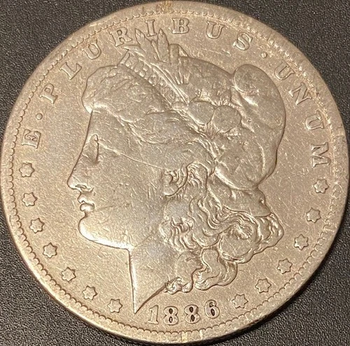 1886-S MORGAN SILVER DOLLAR  FINE LOW MINTAGE 90% SilveR  FAST  SHIPPING