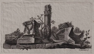CARLO ANTONINI "FRAGMENTE RÖMISCHER BAUTEN", RADIERUNG, ROM, 1790 - Bild 1 von 3