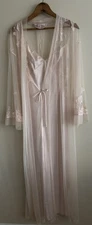 Victoria's Secret Bridal Nightgown Peignoir Robe set Chiffon Pink Small Long