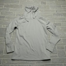 Athleta Sweater Womens M Light Gray Fleece Cowl Neck Sweatshirt Athleisure