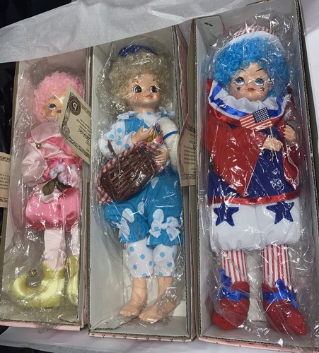 3 Brinn's Collectible Vintage Calendar Clown Dolls (1986) MAY,AUGUST,JULY, New - 第 2/5 張圖片