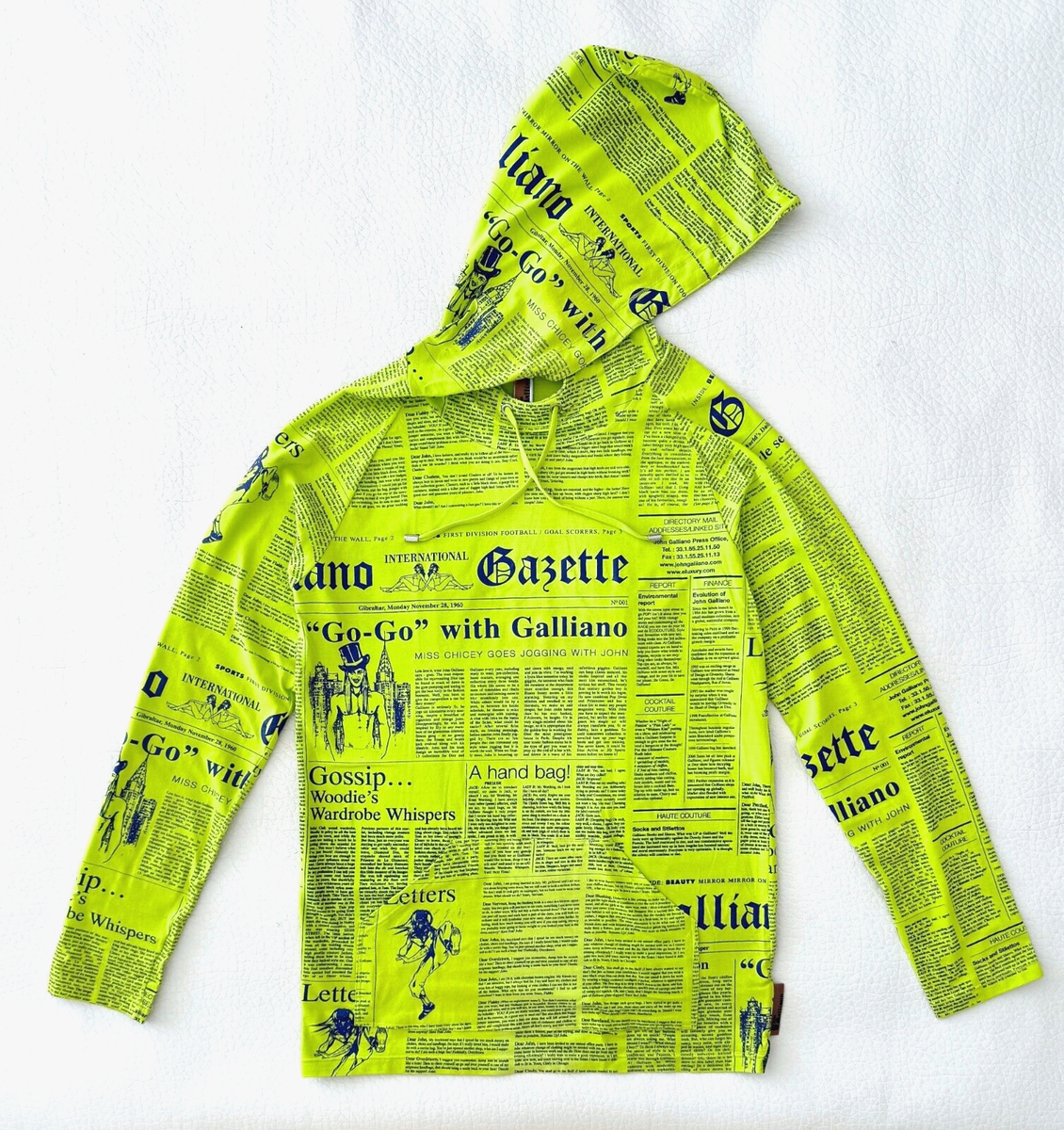 トップス Archive John Galliano News Paper hoodie RARE John Galliano Newspaper Print Hoodie Immaculate condition | eBay