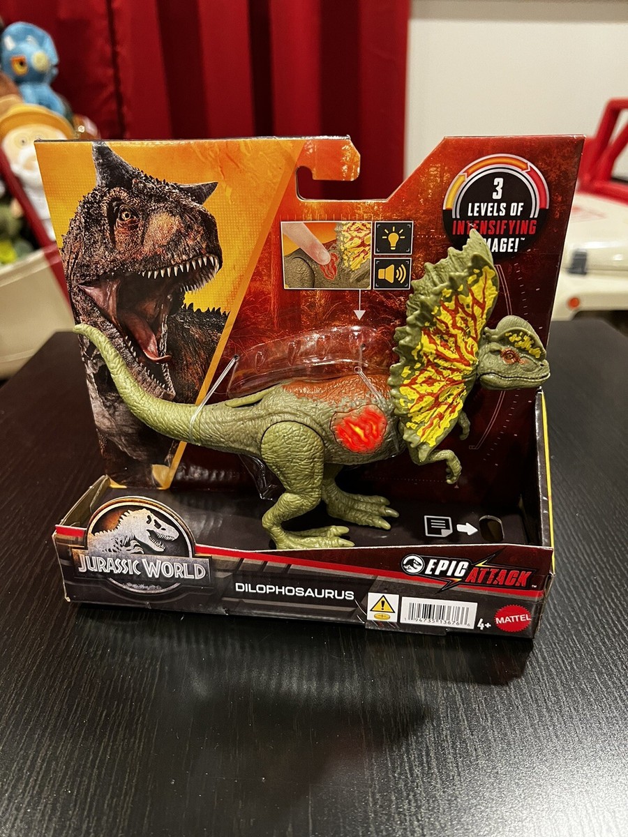 Dilophosaurus Jurassic World Action Attack Mattel Jurassic World