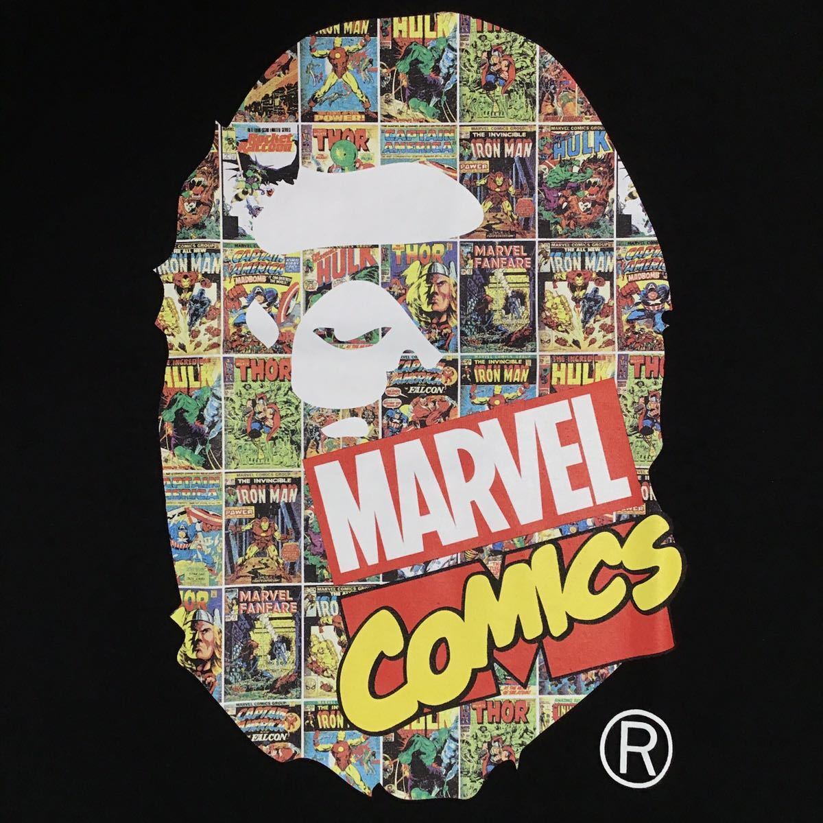 BAPE × marvel comics bape head T-shirt Black A Bathing Ape Size S