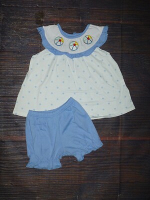 NEW Boutique Beach Ball Girls Tunic & Ruffle Shorts Outfit