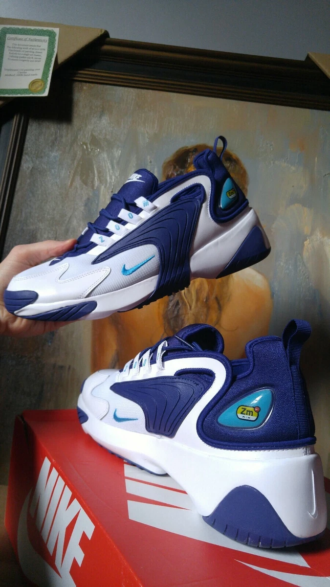 Nike zoom 2k white and blue cheap