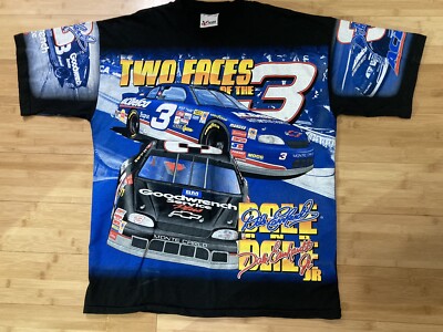 VTG 1990s Chase Dale Earnhardt & Dale Jr Nascar AOT Tee Single Stitch Size XL