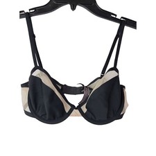 Victoria's Secret Luxe Lingerie Unlined Demi Bra Black Nude Mesh 32D Coquette