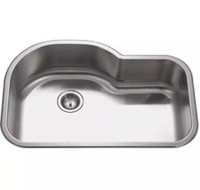 Houzer MH-3200 Medallion Gourmet Series Undermount Stainless Steel SInk Offset