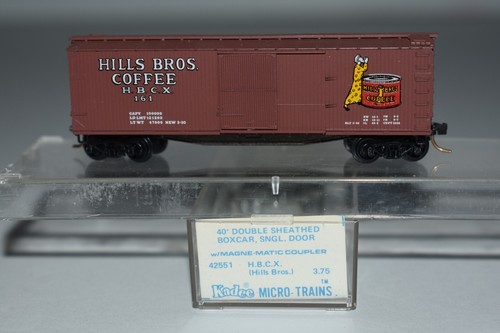 Coche de carga escala N Kadee 42551 Hills Bros 40' puerta única 161 C45737 | Zustand: Used