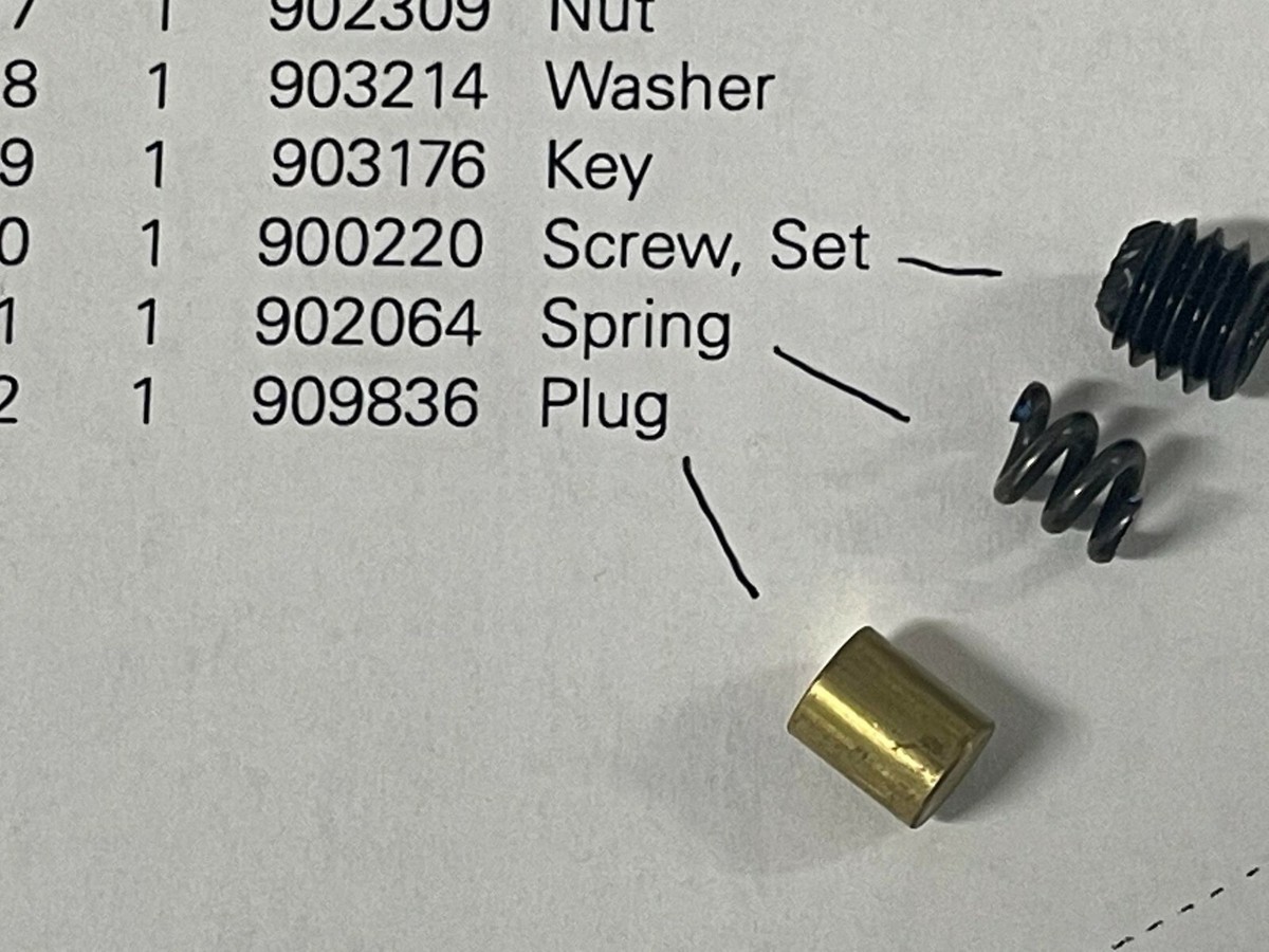 Ammco 9836 Brass Wear Plug, 2064 Spring, 900220 Set Screw