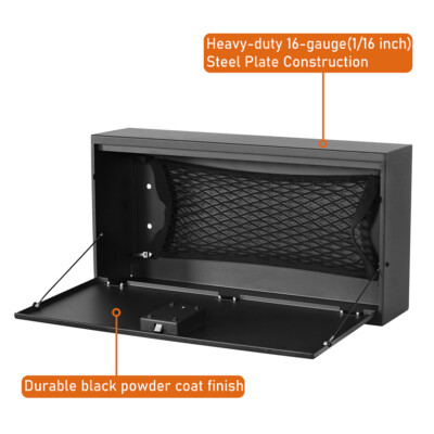 Fit 15-18 Jeep Wrangler JK Steel Foldable Tailgate Table Storage Lock Box w/ key