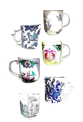 Tassen Seletti Hybrid, x6 2 von jedem Design BRANDNEU/NEU UVP 240,00 £