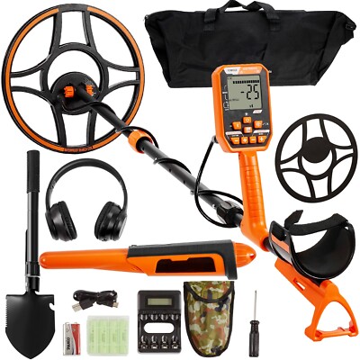 Waterproof Metal Detector Professional Rechargeable Gold Detector 12'' Coil