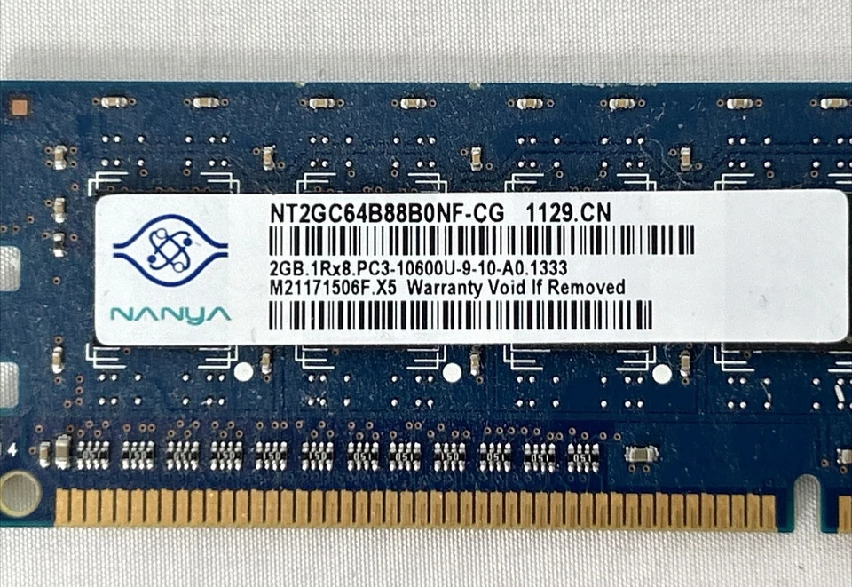 Lot( 6 ) 2GB Nanya NT2GC64B8HC0NF-CG PC3-10600u DDR3-1333MHz 2Rx8 Non-ECC RAM - Image 2 of 2