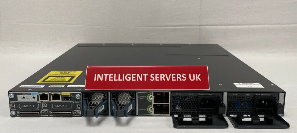 Cisco Catalyst WS-C3750X-24P-E 24 10/100/1000 Ethernet PoE+ ports IP Service - Image 2 of 2