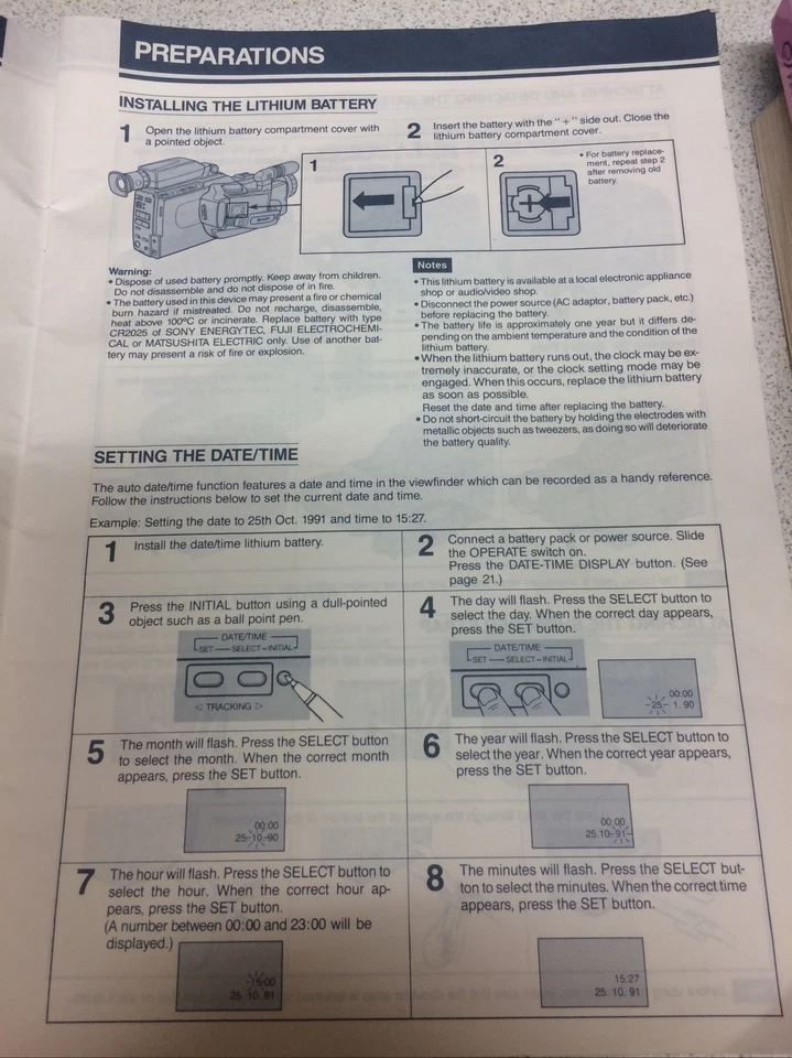 Sharp Quick Zoom 12 VL-C7950H Camcorder Instruction Operation Manual - Image 4 of 4