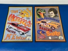 RARE Vintage Don Prudhomme Tom McEwen SNAKE MONGOOSE Limted Edition Poster Set