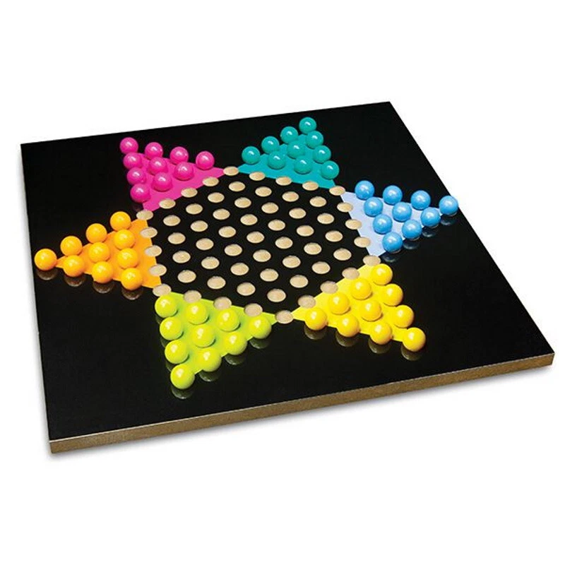 Chinese Checkers Board Game Set Traditional Wooden Strategy Skill & Instructions - Image 2 of 2