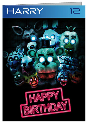Personalisierte Geburtstagskarte Five Nights at Freddy's: Hilfe gesucht (A5)